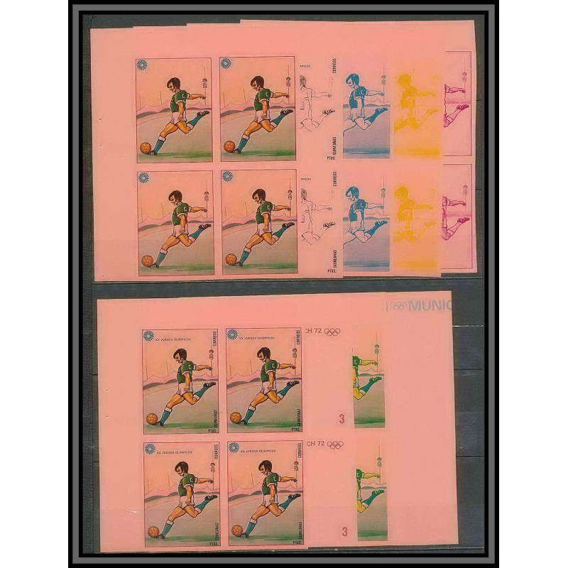 Guinée équatoriale guinea 324a N°110 Jeux olympiques olympic games Essai proof Non dentelé imperf Football Soccer MNH **