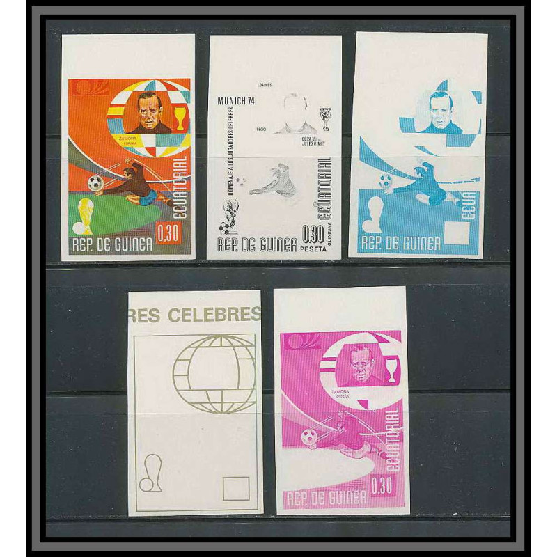Guinée équatoriale guinea 397 N°307 Football Soccer Essai proof Non dentelé imperf orate zamora MNH **