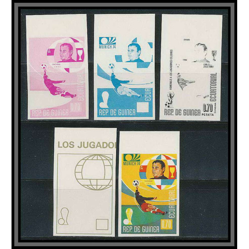 Guinée équatoriale guinea 403 N°313 Football Soccer Essai proof Non dentelé imperf orate jaschin. MNH **