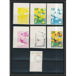 Guinée équatoriale guinea 405a N°307/315 Football Soccer Essai proof Non dentelé imperf orate Complet 63 timbres