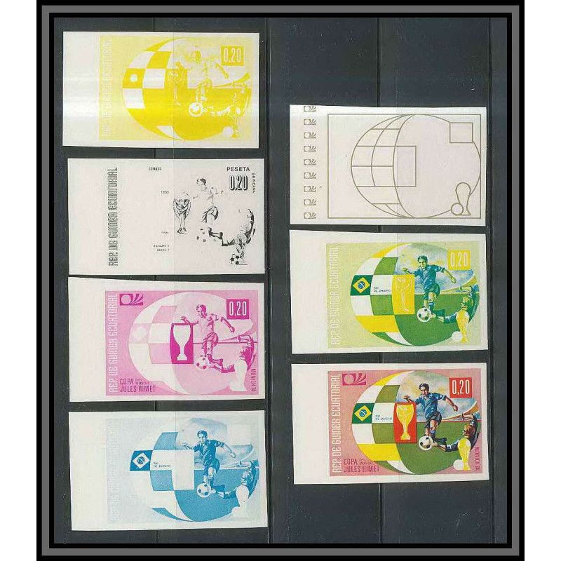 Guinée équatoriale guinea 409 N°278 Football Soccer Essai proof Non dentelé imperf orate MNH **