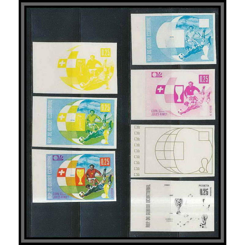 Guinée équatoriale guinea 410 N°279 Football Soccer Essai proof Non dentelé imperf orate bern 1954. MNH **
