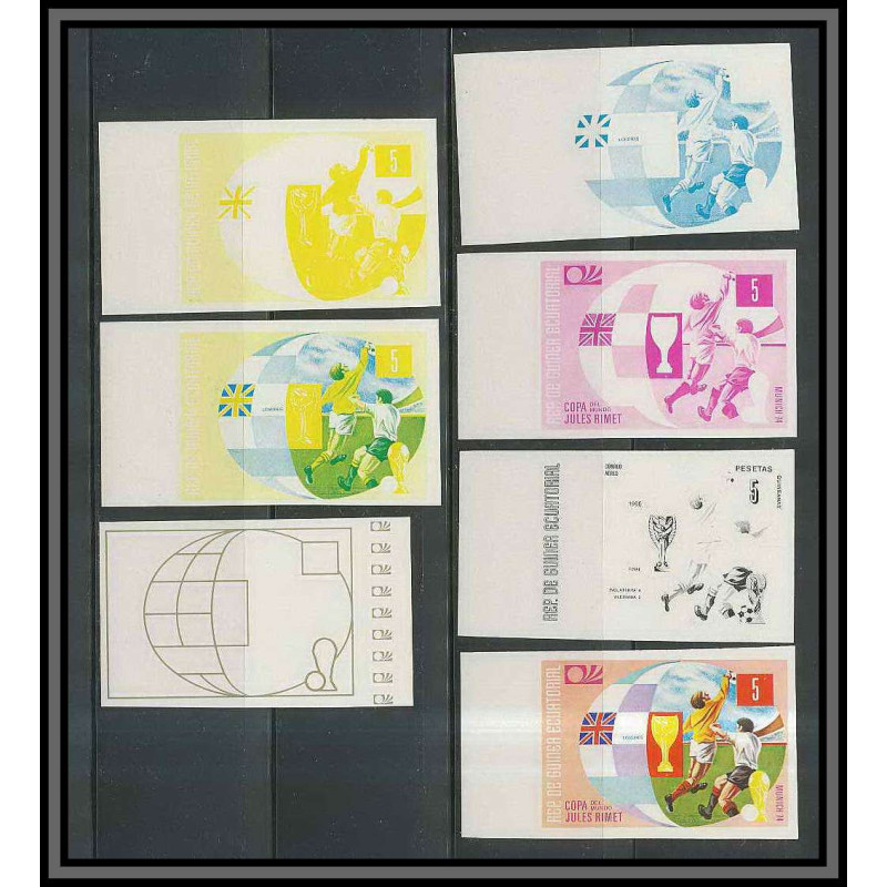 Guinée équatoriale guinea 413 N°282 Football Soccer Essai proof Non dentelé imperf orate london 1966. MNH **