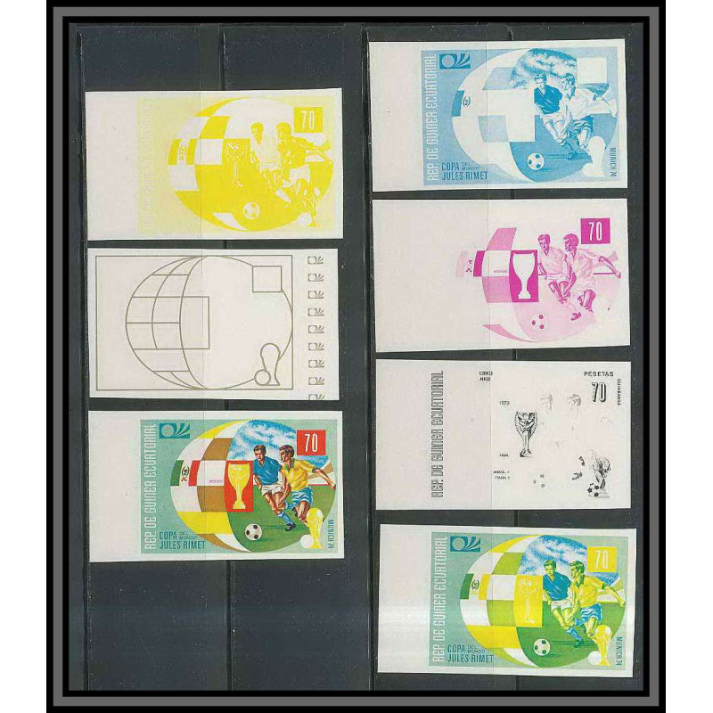 Guinée équatoriale guinea 414 N°283 Football Soccer Essai proof Non dentelé imperf orate mexico 1970. MNH **