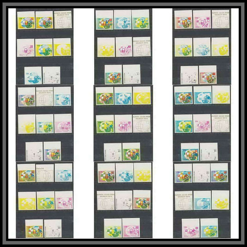 Guinée équatoriale guinea 414a N°275/283 Football Soccer Essai proof Non dentelé imperf orate Complet 72 timbres