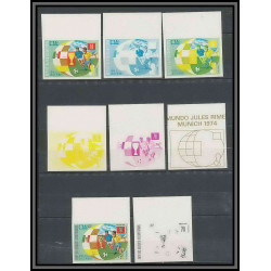 Guinée équatoriale guinea 414a N°275/283 Football Soccer Essai proof Non dentelé imperf orate Complet 72 timbres
