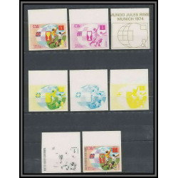 Guinée équatoriale guinea 414a N°275/283 Football Soccer Essai proof Non dentelé imperf orate Complet 72 timbres