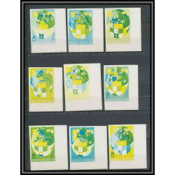 Guinée équatoriale guinea 414C N°275/283 Football Soccer Essai proof Non dentelé imperf orate Complet MNH **