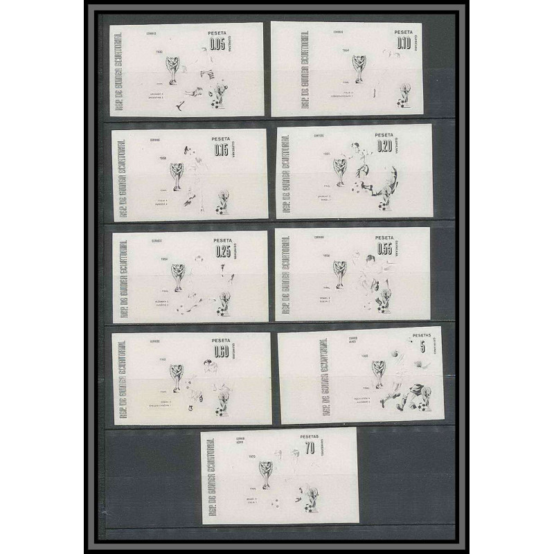 Guinée équatoriale guinea 414D N°275/283 Football Soccer Essai proof Non dentelé imperf orate Complet MNH **