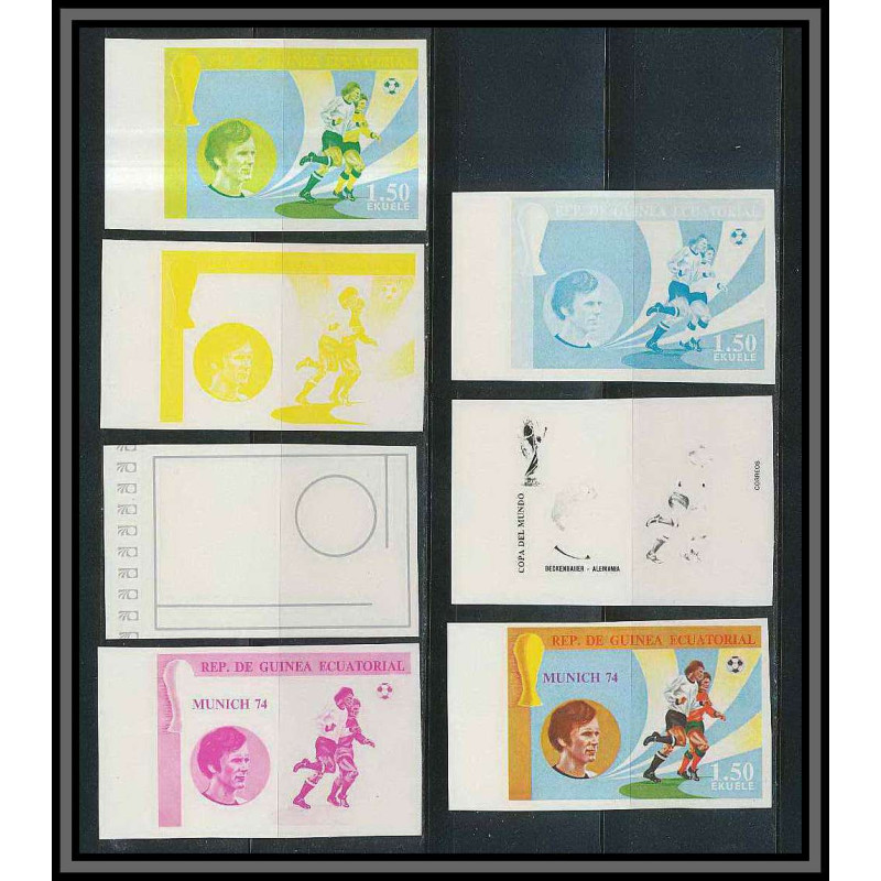 Guinée équatoriale guinea 415 N°371 Football Soccer Essai proof Non dentelé imperf orate beckenbauer. MNH **