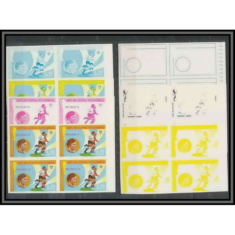 Guinée équatoriale guinea 415a N°371 Football Soccer Essai proof Non dentelé imperf orate beckenbauer. MNH **