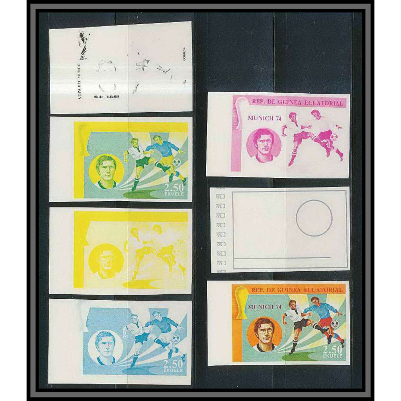 Guinée équatoriale guinea 419 N°375 Football Soccer Essai proof Non dentelé imperf orate muller. MNH **