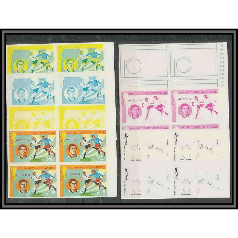 Guinée équatoriale guinea 419a N°375 Football Soccer Essai proof Non dentelé imperf orate muller. MNH **