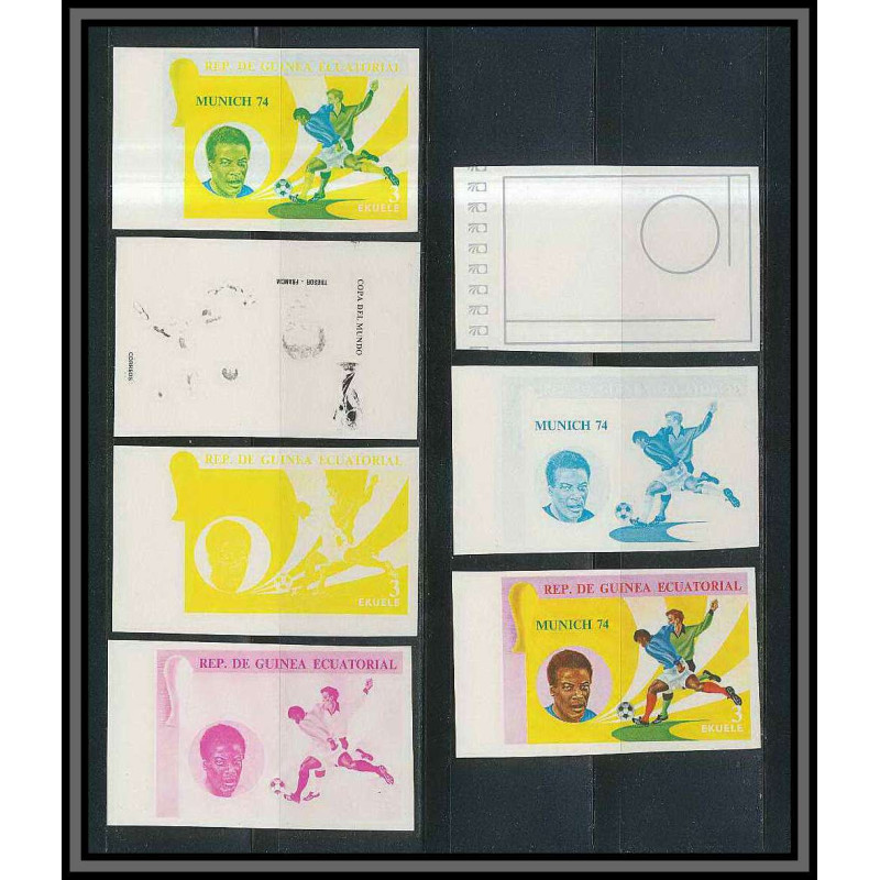 Guinée équatoriale guinea 420 N°376 Football Soccer Essai proof Non dentelé imperf orate tresor MNH **