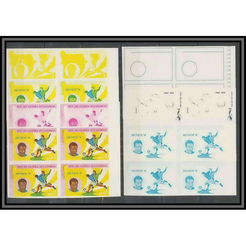 Guinée équatoriale guinea 420a N°376 Football Soccer Essai proof Non dentelé imperf orate tresor MNH **