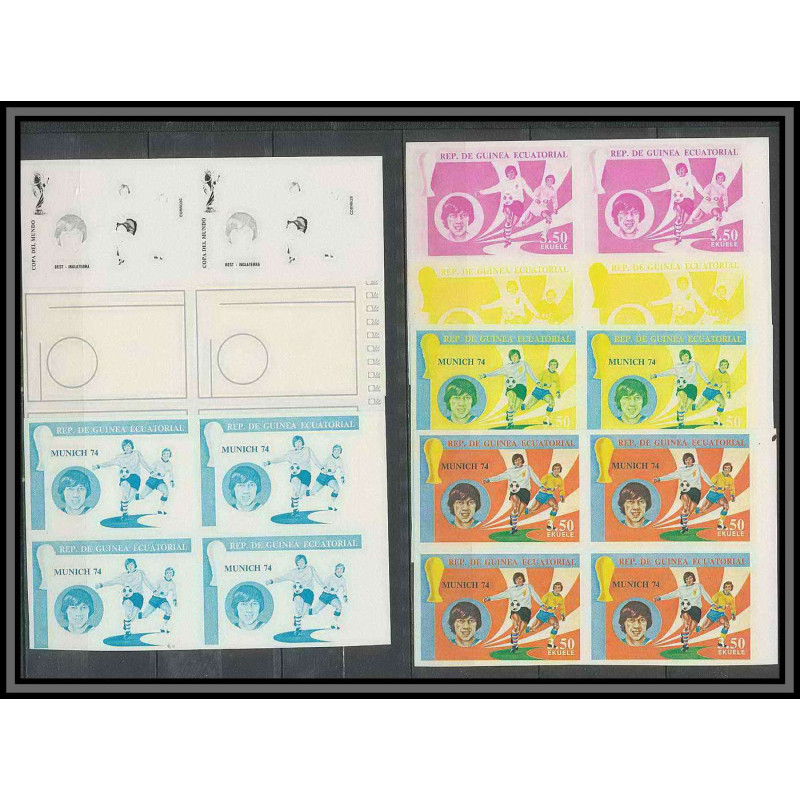 Guinée équatoriale guinea 421a N°377 Football Soccer Essai proof Non dentelé imperf orate best MNH **