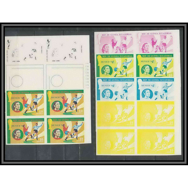 Guinée équatoriale guinea 422a N°378 Football Soccer Essai proof Non dentelé imperf orate asensi. MNH **