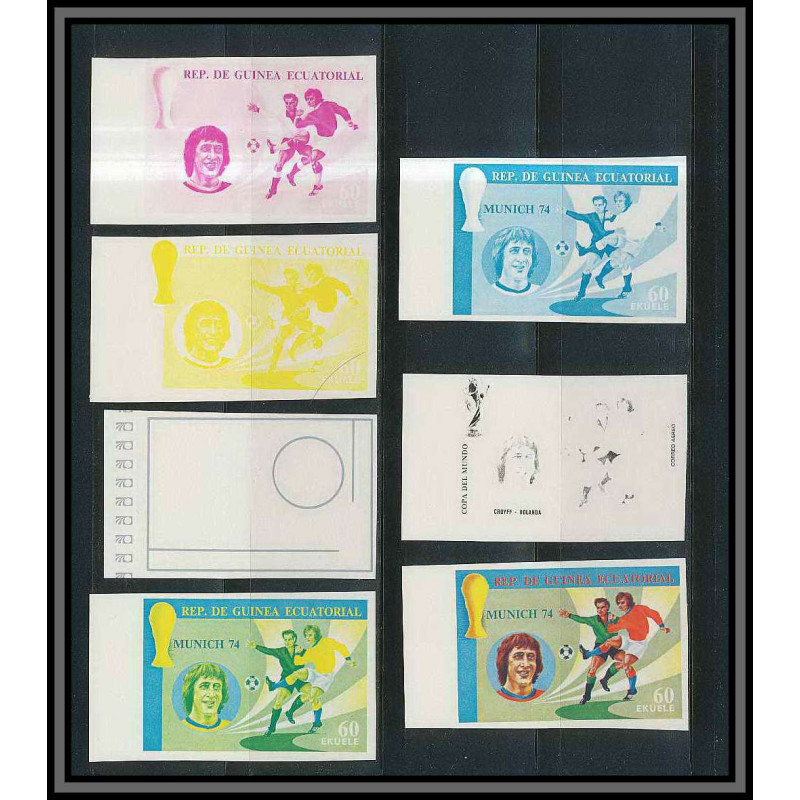 Guinée équatoriale guinea 423 N°379 Football Soccer Essai proof Non dentelé imperf orate cruyff. MNH **