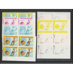 Guinée équatoriale guinea 423c N°371/379 Football Soccer Essai proof Non dentelé imperf orate Bloc 4 252 timbres