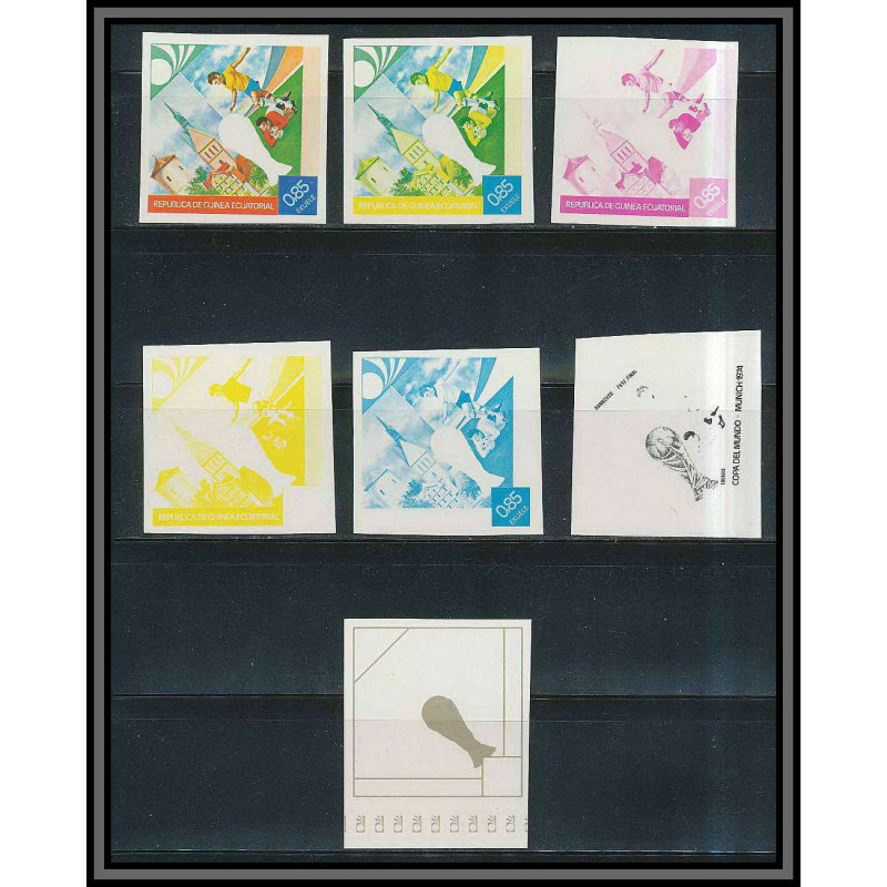 Guinée équatoriale guinea 426 N°339 Football Soccer Essai proof Non dentelé imperf orate coupe du monde HANNOVER. MNH **