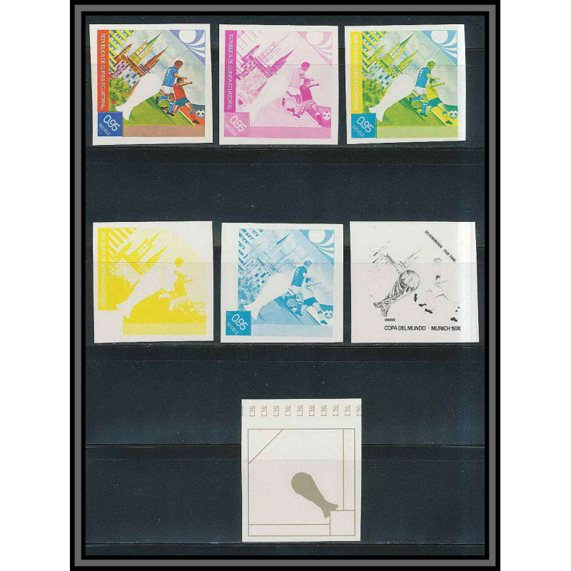 Guinée équatoriale guinea 428 N°341 Football Soccer Essai proof Non dentelé imperf orate GELSENKIRCHEN. MNH **