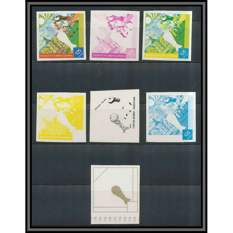 Guinée équatoriale guinea 430 N°343 Football Soccer Essai proof Non dentelé imperf orate DUSSELDORF. MNH **