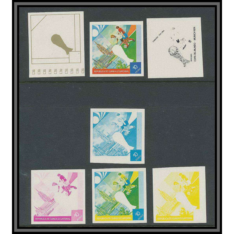 Guinée équatoriale guinea 431 N°344 Football Soccer Essai proof Non dentelé imperf orate FRANKFURT. MNH **
