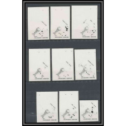 Guinée équatoriale guinea 433 N°337/45 Football Soccer Essai proof Non dentelé imperf orate Complet MNH **