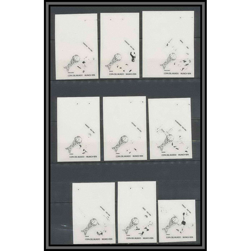 Guinée équatoriale guinea 433 N°337/45 Football Soccer Essai proof Non dentelé imperf orate Complet MNH **