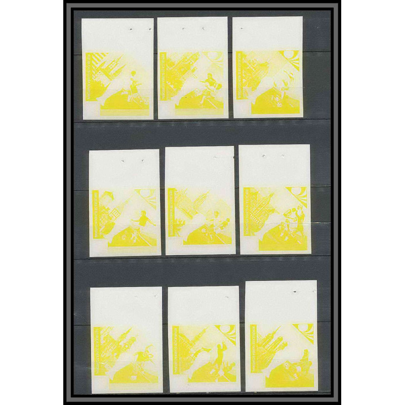 Guinée équatoriale guinea 435 N°337/45 Football Soccer Essai proof Non dentelé imperf orate Complet MNH **