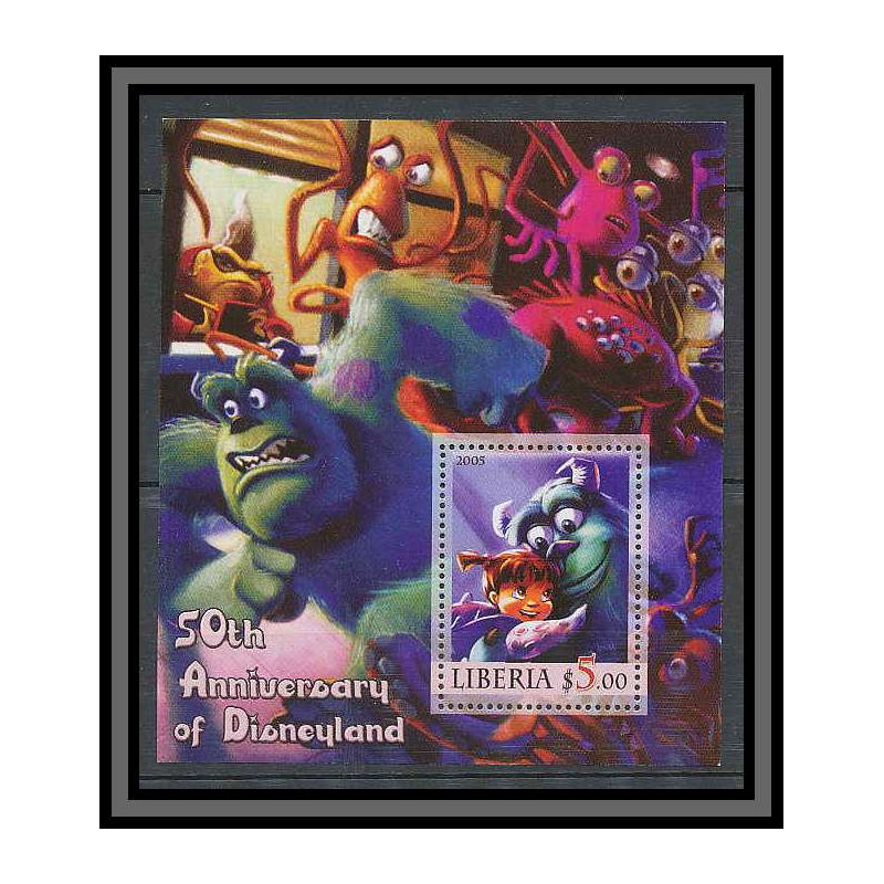 Liberia 042 Bloc N°4 Disney 50th Anniversary OF Disneyland Monstres et Cie MNH **