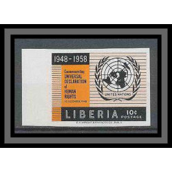 Liberia 049 N°359 very rar Essai (proof) Non dentelé imperf human rights onu uno MNH **