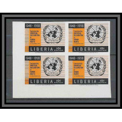 Liberia 049a N°359 very rar Essai (proof) Non dentelé imperf human rights onu uno Non dentelé imperf MNH **