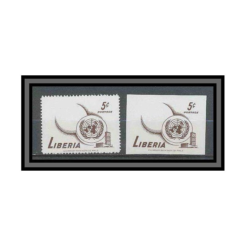 Liberia 051 N°358 very rar Essai (proof) human rights onu uno + Non dentelé imperf MNH **