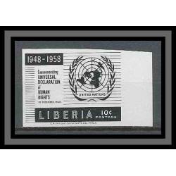 Liberia 052 very rar Essai (proof) Non dentelé imperf human rights onu uno MNH **