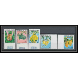 Mali 007a Non dentelé imperf ** mnh N° 339 / 343 fruits (fruits) Série complète ananas/citron pineapple lemon