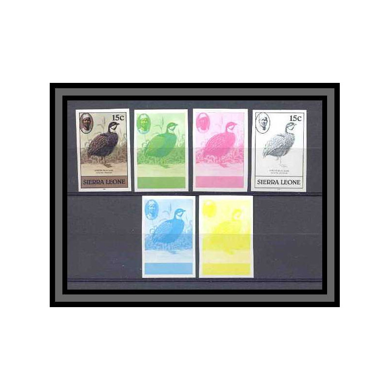 Sierra Leone AFRICAN BLUE QUAI oiseaux (bird birds oiseau) Essai (proof) Non dentelé imperf ** MNH