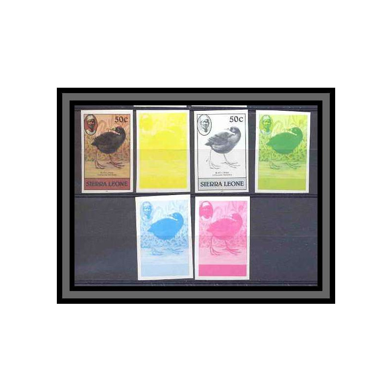 Sierra Leone BLACK CRAKE oiseaux (bird birds oiseau) Essai (proof) Non dentelé imperf ** MNH