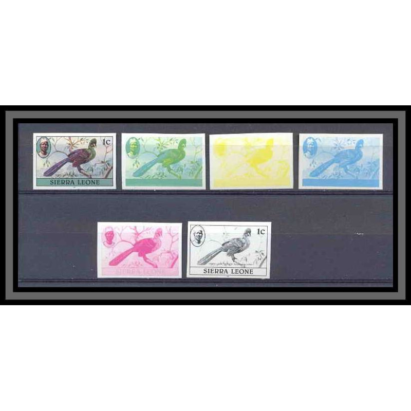 Sierra Leone TOURACO oiseaux (bird birds oiseau) Essai (proof) Non dentelé imperf ** MNH