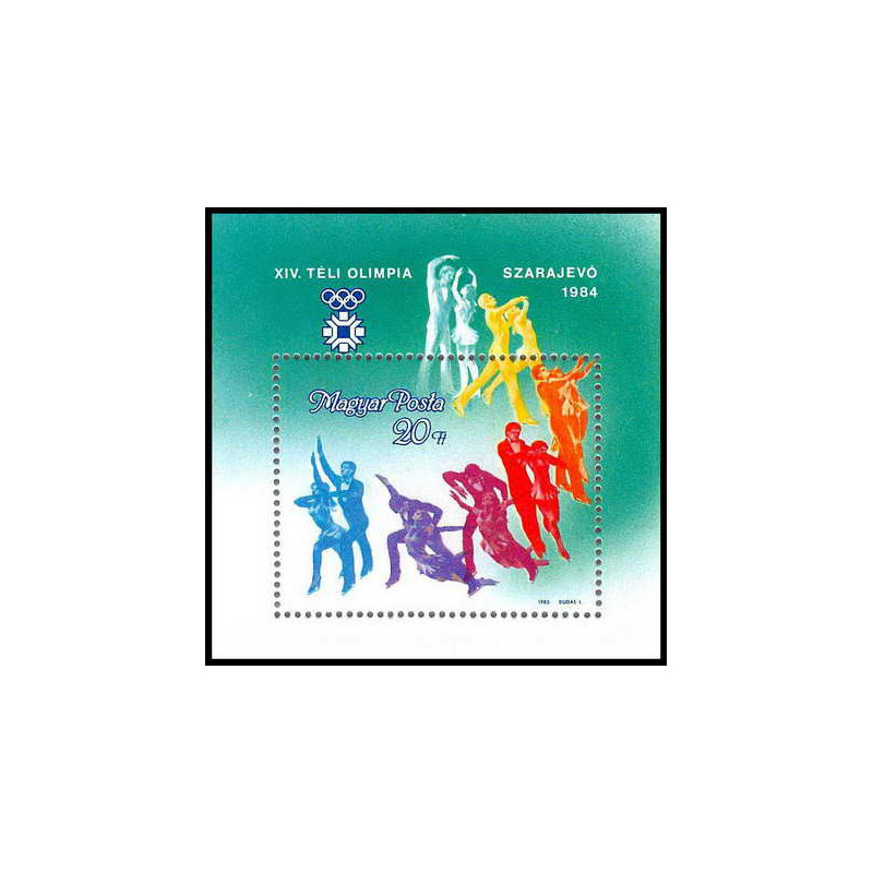 235 Hongrie (Hungary) MNH ** Bloc N° 172 jeux olympiques (olympic games) Sarajevo 84 SKATING