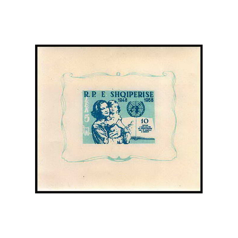 291 Albanie (Albania) MNH ** Bloc N° 6 déclaration universelle des droits de l'homme cote 12 onu uno