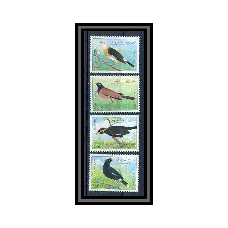 Laos 9 N° 1169/72 oiseaux (bird birds oiseau)cote 4.65 euros