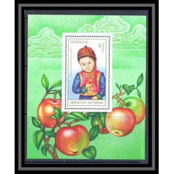 Mongolie (Mongolia) 82 - BLOC N° 119 ENFANT A LA POMME cote 9 euros
