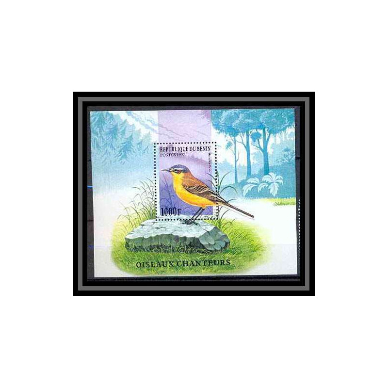 Bénin ** MNH 055 - BLOC 31 MOTACILLA FLAVA Oiseaux (birds) Bergeronnette printanière