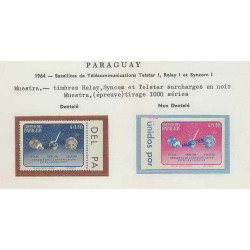 0407/ Espace (space) 1256 ** MNH Relay Syncom Paraguay Overprint surchargé Muestra + Non dentelé imperf