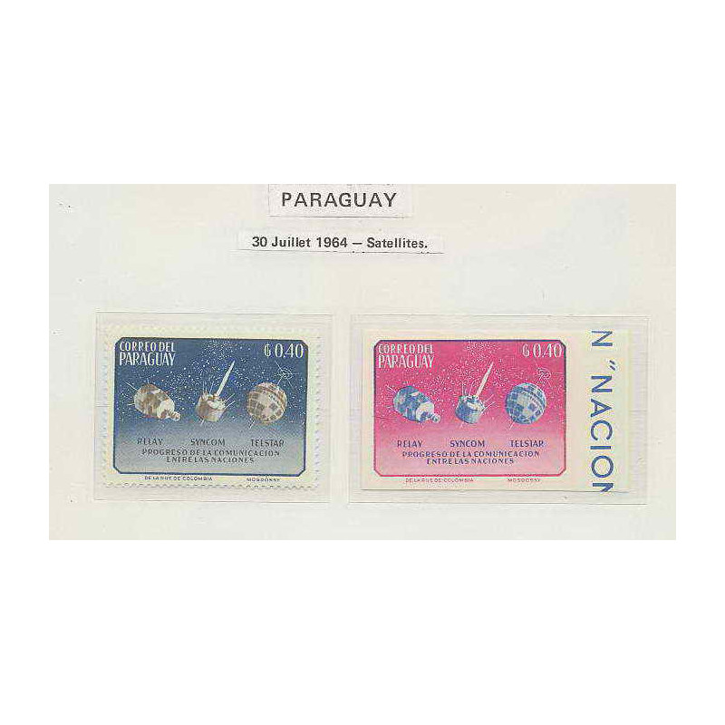 0408/ Espace (space) 1256 ** MNH Syncom Paraguay Non dentelé imperf
