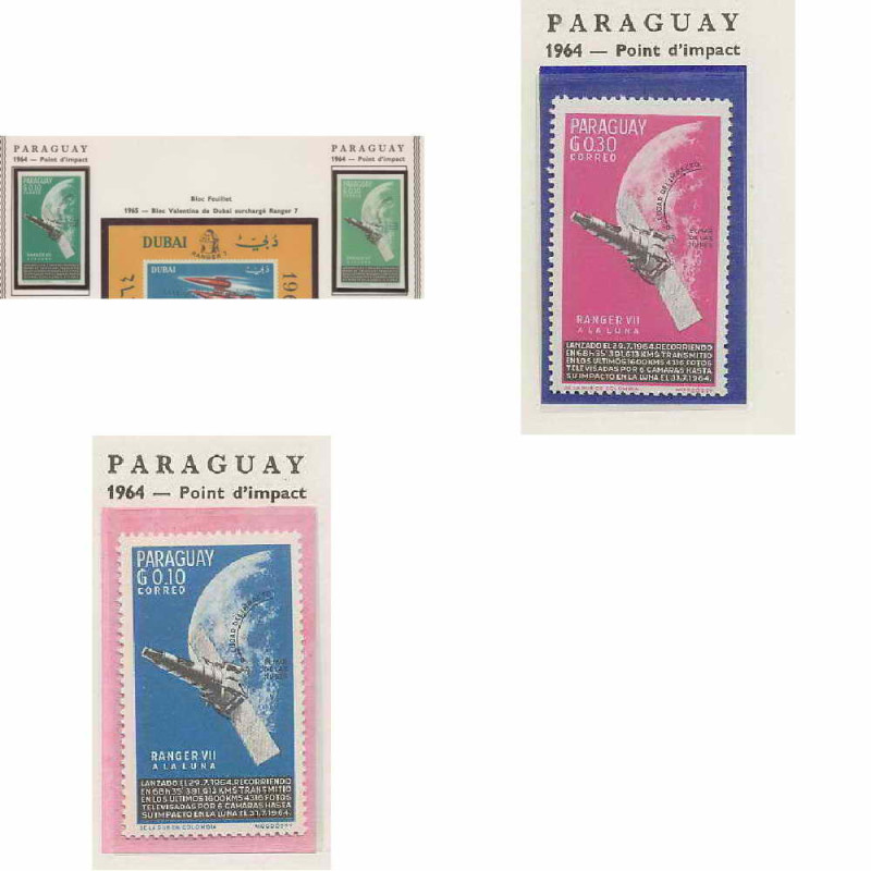 0561/ Espace (space) 2206/7 ** MNH ranger 7 Paraguay Non dentelé imperf