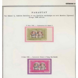 0659/ Espace (space) 2851 ** MNH Gemini 3 Paraguay + Non dentelé imperf Overprint surchargé Muestra