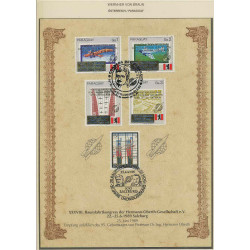 1208/ Espace (space) Paraguay 2476/79 YVERT oberth OVERPINT OR (gold stamps) salzburg 22-25/6 1989