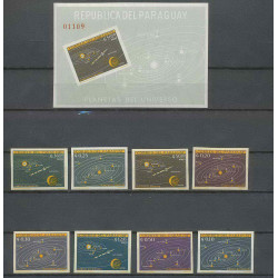 1216/ Espace (space) neuf ** MNH Paraguay N° 1000/1007 Mariner 2 1962 + Bloc 1000 9BA NON DENTELE (imperf)